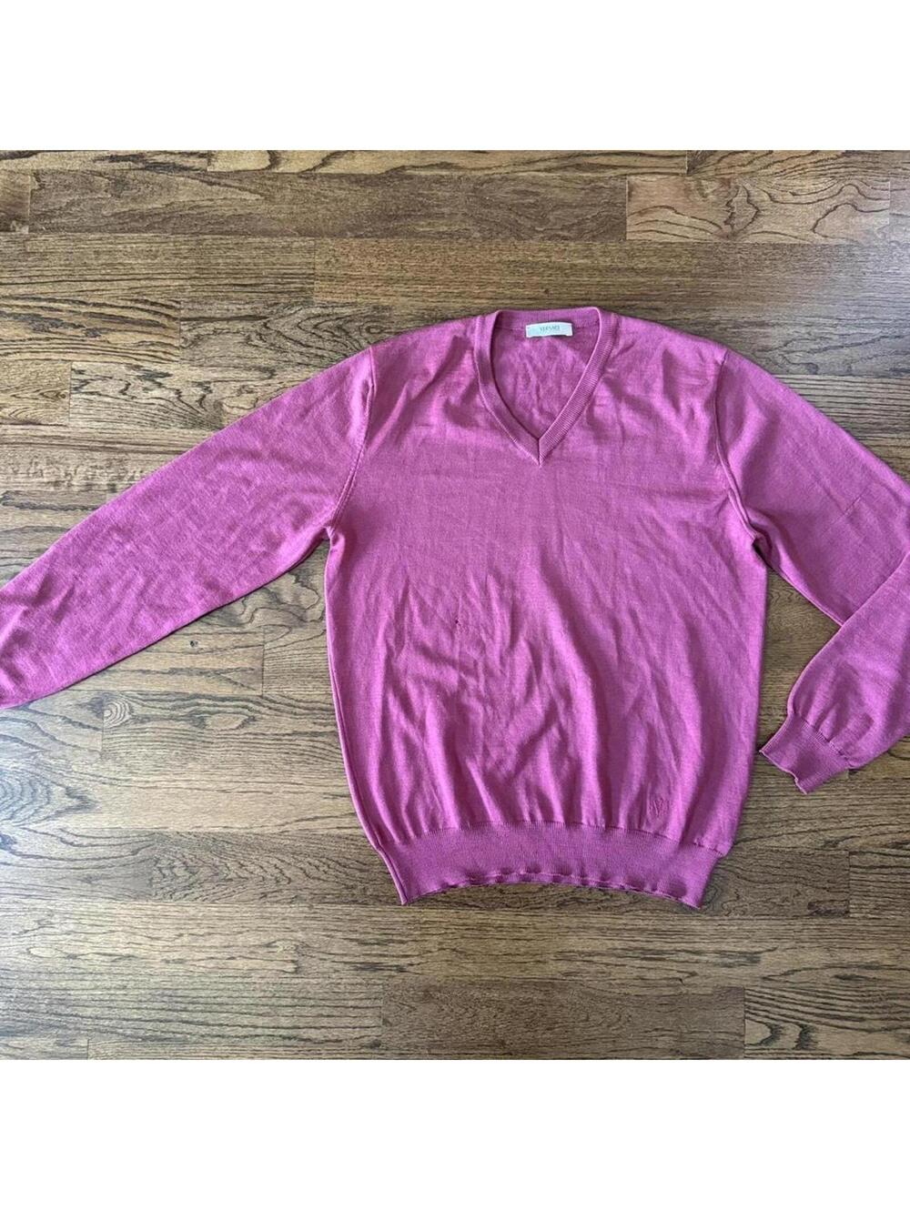 Versace Collection V-Neck Knit Sweater Size M View 2